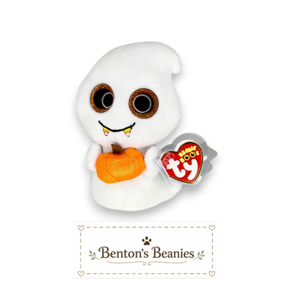 Scream the Ghost Ty Beanie Boo | Ghostly Pumpkin Pal 🎃 | Mint Heart Tag ⭐